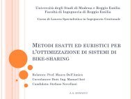 Intervento sul bike sharing - UniversitÃ  degli studi di Modena e ...