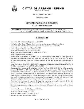 CITTÃ DI ARIANO IRPINO - Comune di Ariano Irpino