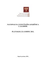 Plan rada za 2011. godinu - NSK - Nacionalna i sveuÄiliÅ¡na ...