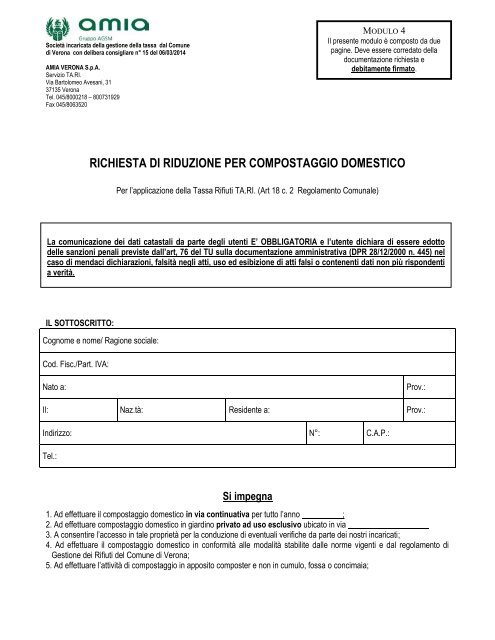 REGOLAMENTO PER COMPOSTAGGIO DOMESTICO SCARICARE