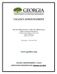 vacancy announcement - Georgia State Parks and Historic Sites