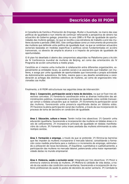 III Plan de igualdade de oportunidades das - Mulleres en Galicia