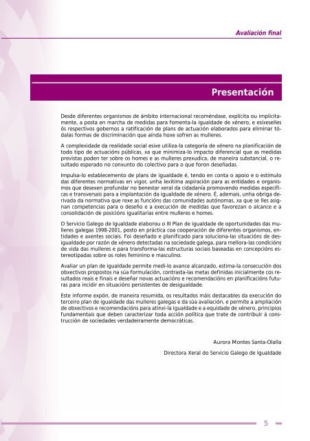 III Plan de igualdade de oportunidades das - Mulleres en Galicia