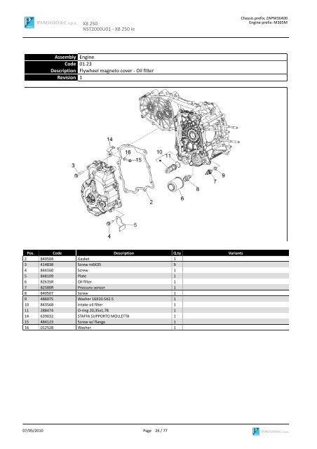 X8 250 NST2000U01 SPARE PARTS CATALOGUE ... - Scooter Tyres