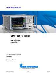 Contents of Manuals for EMI Test Receiver R&S ESCI - Linetest.ru