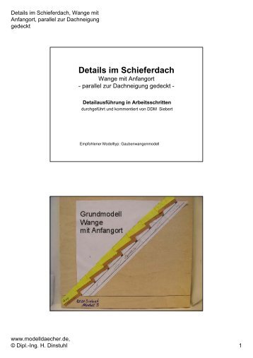 10. Details im Schieferdach, Wange parallel zur ... - Modelldaecher