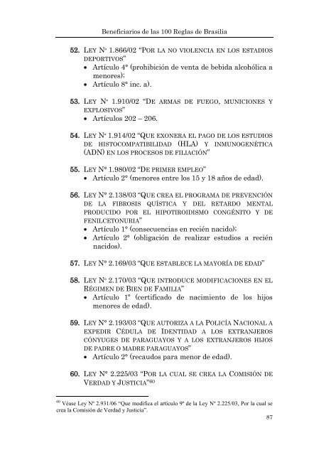 BENEFICIARIOS DE LAS 100 REGLAS DE BRASILIA - Poder Judicial