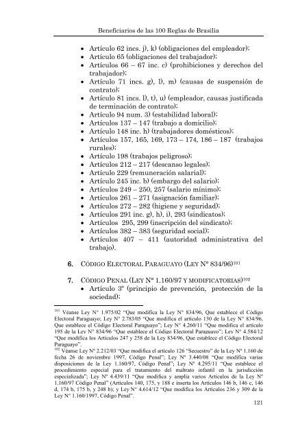 BENEFICIARIOS DE LAS 100 REGLAS DE BRASILIA - Poder Judicial