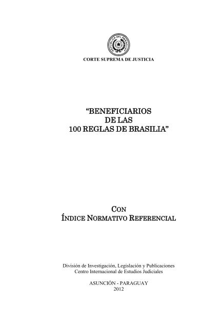 BENEFICIARIOS DE LAS 100 REGLAS DE BRASILIA - Poder Judicial