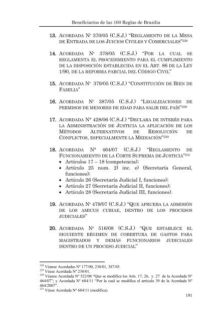 BENEFICIARIOS DE LAS 100 REGLAS DE BRASILIA - Poder Judicial