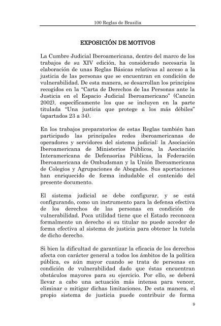 BENEFICIARIOS DE LAS 100 REGLAS DE BRASILIA - Poder Judicial