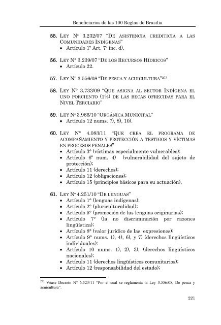 BENEFICIARIOS DE LAS 100 REGLAS DE BRASILIA - Poder Judicial