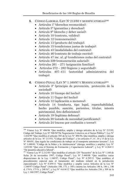 BENEFICIARIOS DE LAS 100 REGLAS DE BRASILIA - Poder Judicial