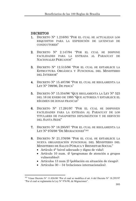 BENEFICIARIOS DE LAS 100 REGLAS DE BRASILIA - Poder Judicial