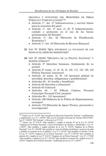 BENEFICIARIOS DE LAS 100 REGLAS DE BRASILIA - Poder Judicial