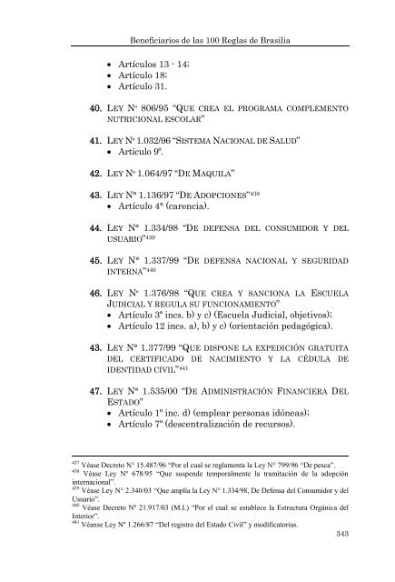 BENEFICIARIOS DE LAS 100 REGLAS DE BRASILIA - Poder Judicial