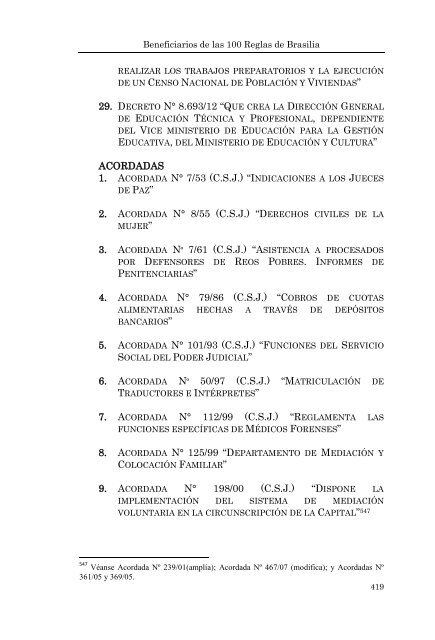 BENEFICIARIOS DE LAS 100 REGLAS DE BRASILIA - Poder Judicial