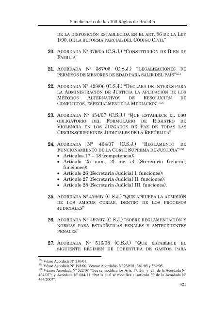 BENEFICIARIOS DE LAS 100 REGLAS DE BRASILIA - Poder Judicial