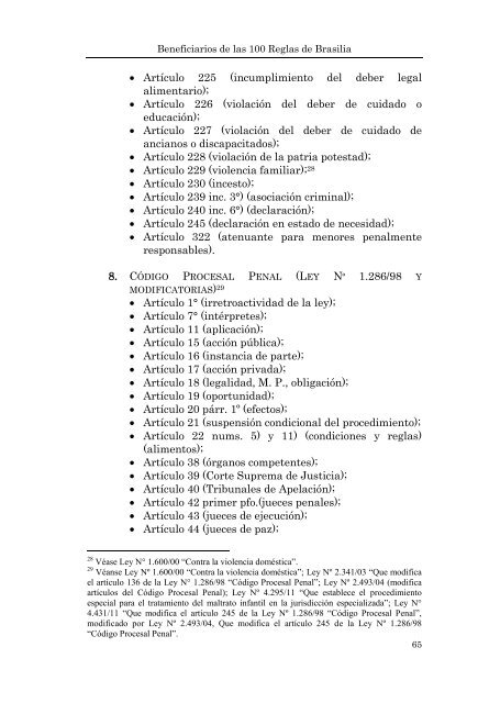 BENEFICIARIOS DE LAS 100 REGLAS DE BRASILIA - Poder Judicial