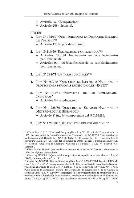 BENEFICIARIOS DE LAS 100 REGLAS DE BRASILIA - Poder Judicial