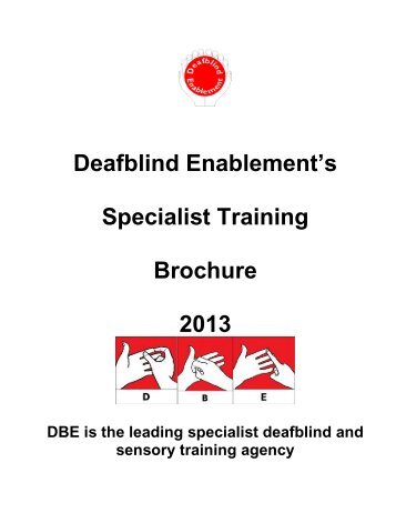 2013 Training Brochure - Deafblind Enablement