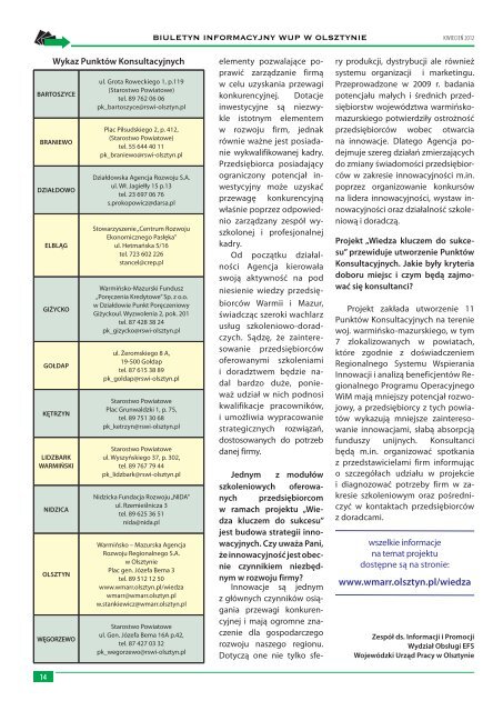 Biuletyn WUP - WojewÃ³dzki UrzÄd Pracy w Olsztynie