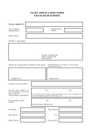 Teacher Job Application Form - Cranleigh School