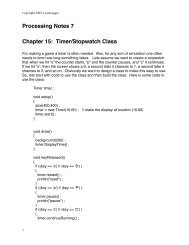 Processing Notes 7 Chapter 15: Timer/Stopwatch Class