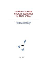 Impact of Crime on Small Businesses Report 2008 - Gauteng Online