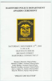 Awards Recipients Nov 12 2005 - Hartford Police Department - City ...