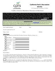 CPRS Conflict of Interest Disclosure Form - California Park ...