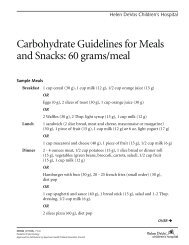Carbohydrate Guidelines for Meals and Snacks: 60 grams/meal