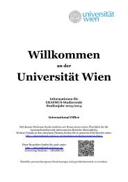 Welcome Guide - Internationale Beziehungen - UniversitÃ¤t Wien