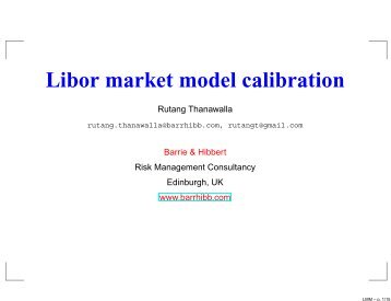 Libor market model calibration