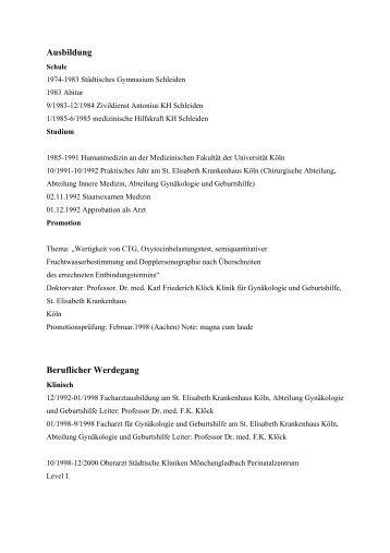 Curriculum Vitae Nicht barrierefrei, Sonstiges, PDF , 15.6 KB