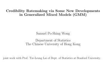 Samuel Po-Shing Wong Department of Statistics