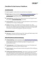 Checkliste fÃ¼r das Erasmus-Praktikum