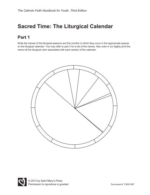 Sacred Time: The Liturgical Calendar - Saint Mary's Press