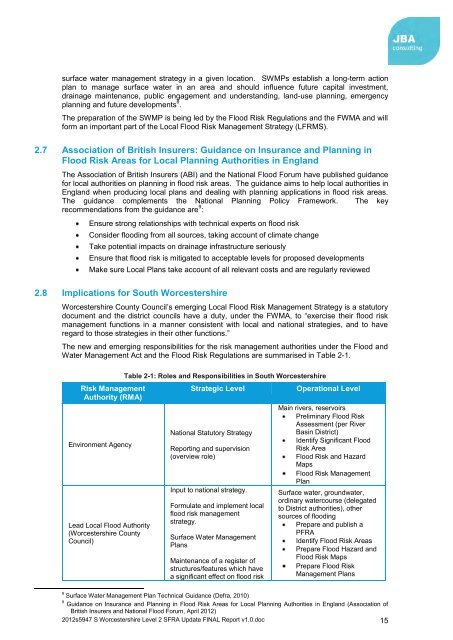 Strategic Flood Risk Assessment - South Worcestershire ...