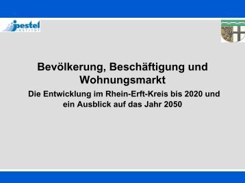 Demographische Entwicklung - Rhein-Erft-Kreis