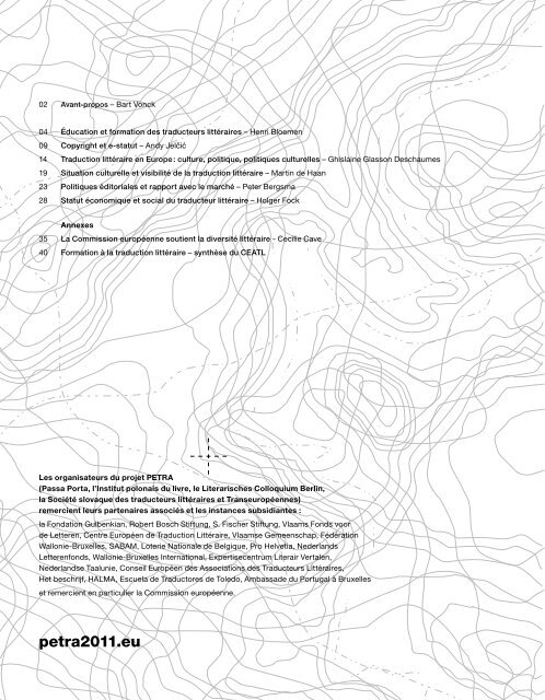 Vers une cartographie de la traduction littÃ©raire en Europe - Petra