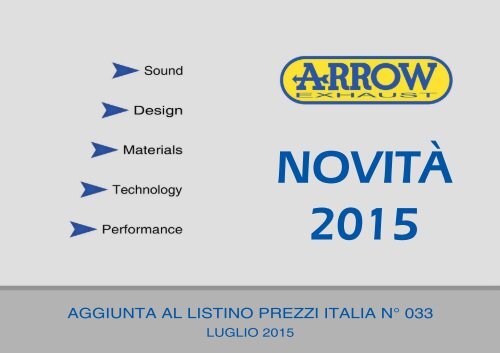 Aggiornamento prodotti cataloto n.33 - Luglio 2015