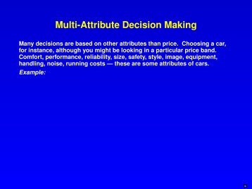 Multi-Attribute Decision Making