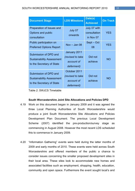 Dec 2010 - South Worcestershire Development Plan