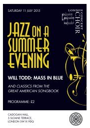 11 July, 2015: Jazz on a Summer Evening (including Will Todd: Mass in Blue)