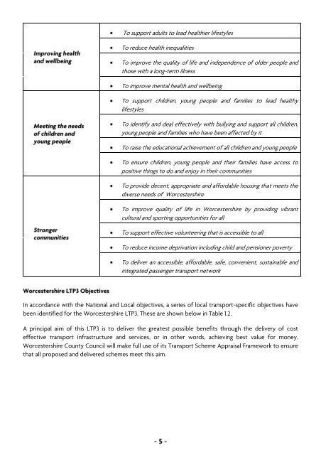 Local Transport Plan 3 - Worcestershire County Council