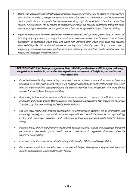 Local Transport Plan 3 - Worcestershire County Council