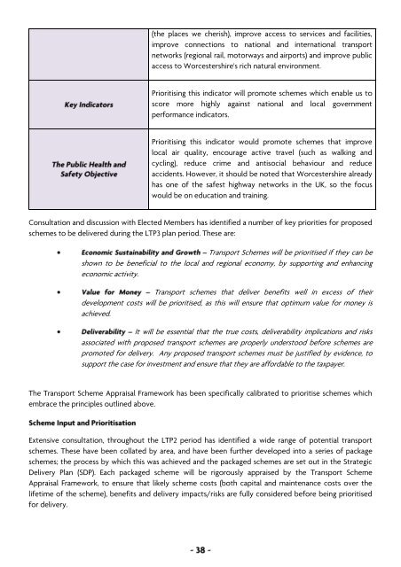 Local Transport Plan 3 - Worcestershire County Council