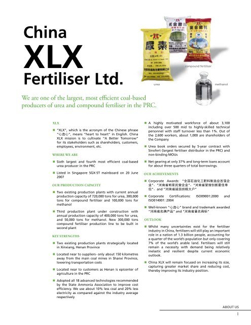 China XLX Fertiliser Ltd