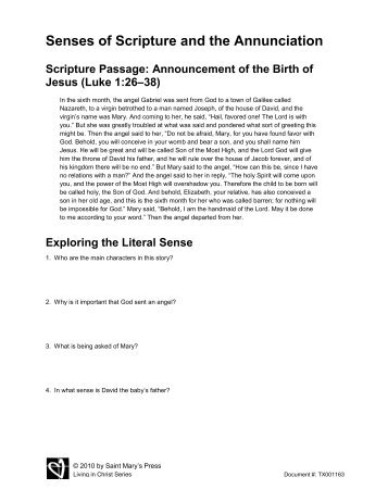 Senses of Scripture and the Annunciation - Saint Mary's Press